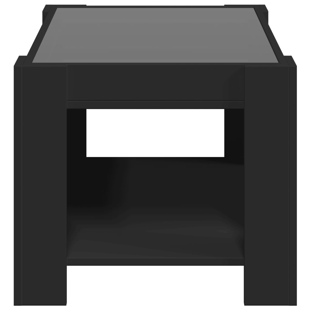Coffee Table with LED Black 73x53x45 cm Engineered Wood