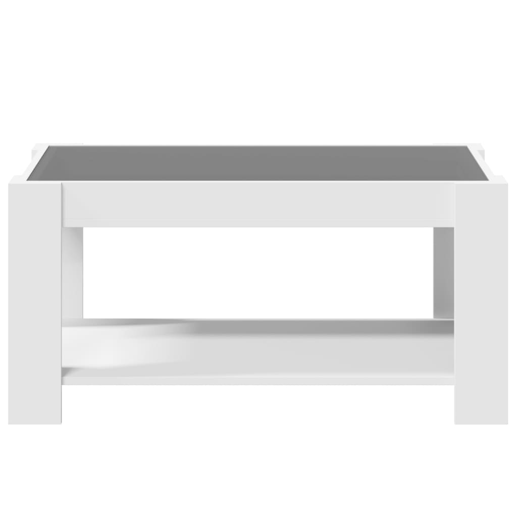 Coffee Table with LED White 93x53x45 cm Engineered Wood