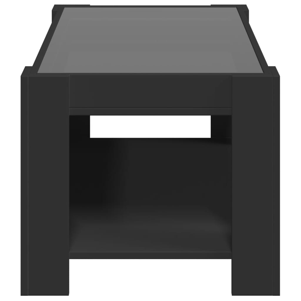 Coffee Table with LED Black 93x53x45 cm Engineered Wood