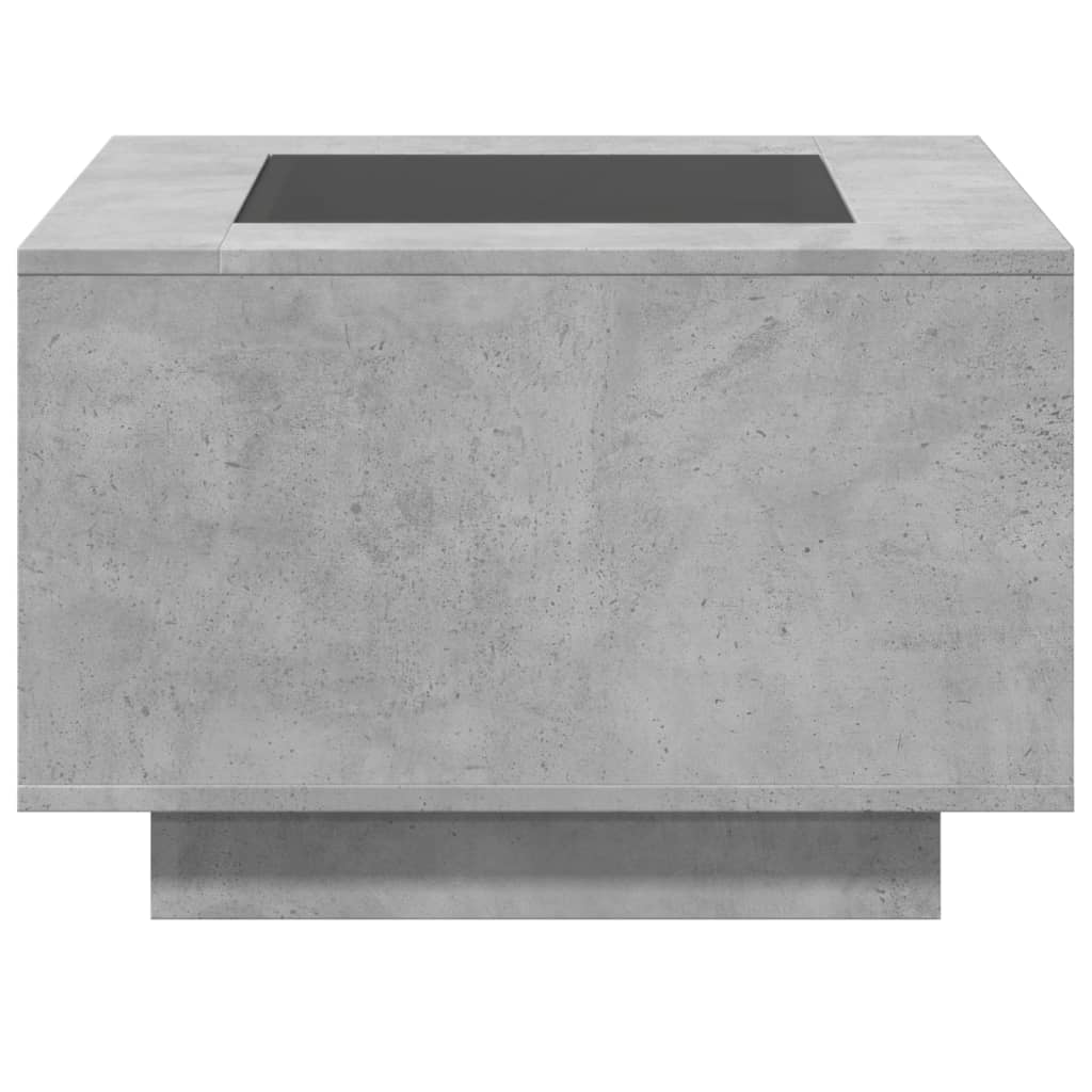 Coffee Table with LED Concrete Grey 60x60x40 cm Engineered Wood