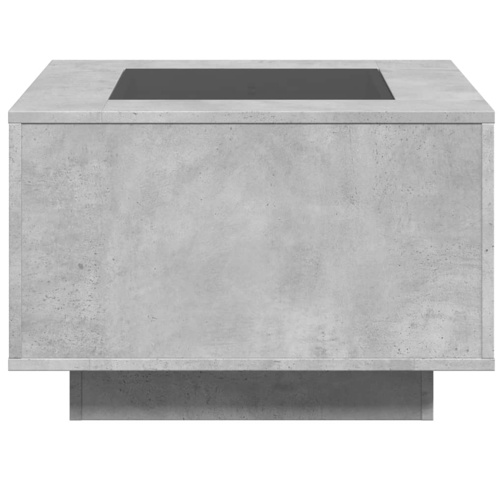 Coffee Table with LED Concrete Grey 60x60x40 cm Engineered Wood