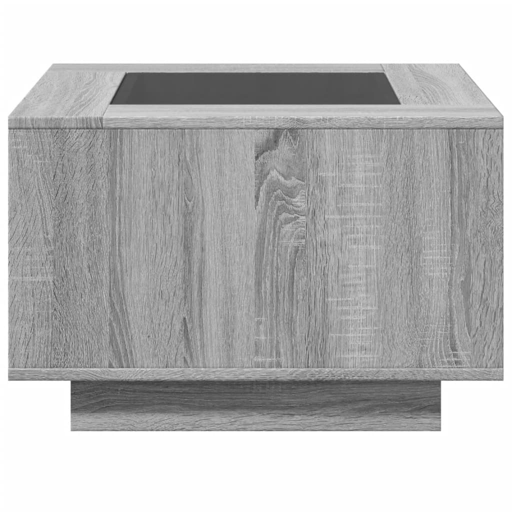 Coffee Table with LED Grey Sonoma 60x60x40 cm Engineered Wood