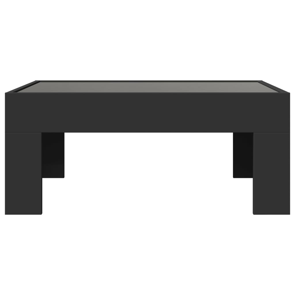 Coffee Table with Infinity LED Black 70x50x30 cm