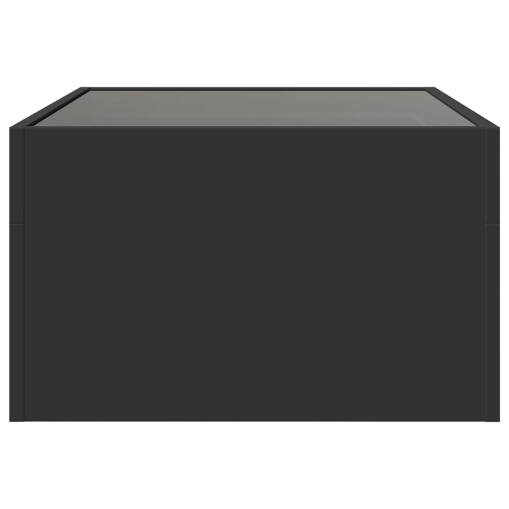 Coffee Table with Infinity LED Black 70x50x30 cm
