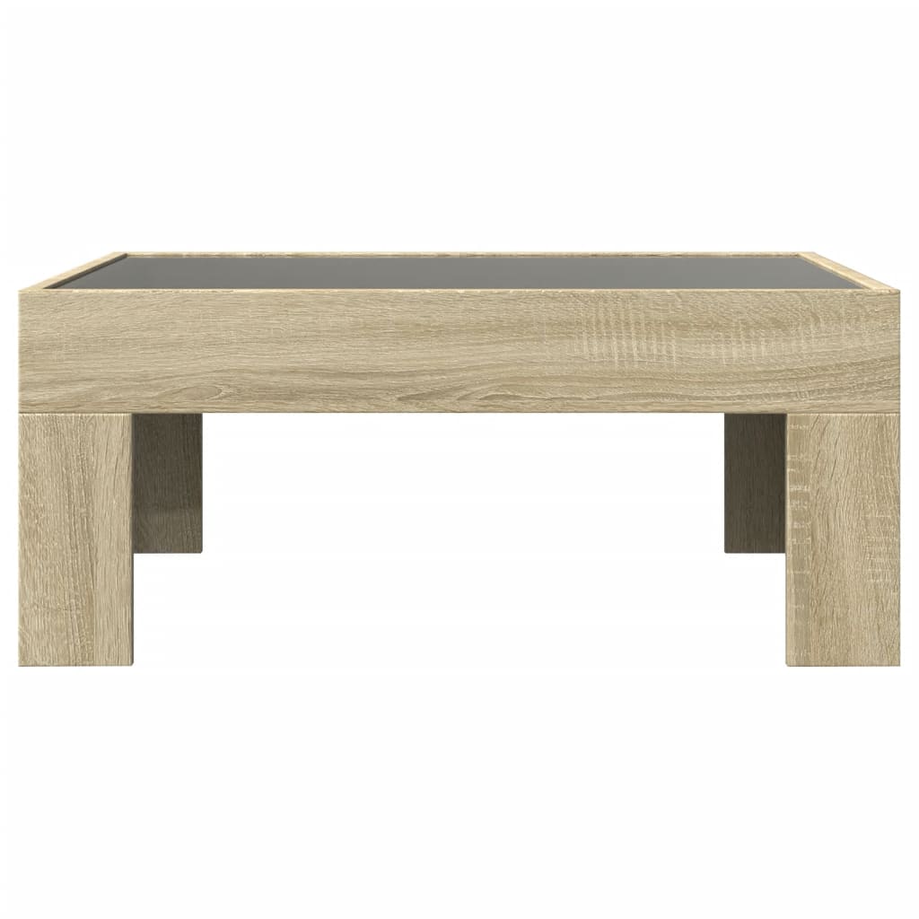 Coffee Table with Infinity LED Sonoma Oak 70x50x30 cm