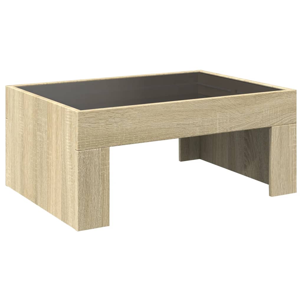 Coffee Table with Infinity LED Sonoma Oak 70x50x30 cm