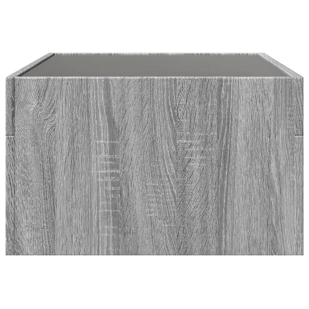 Coffee Table with Infinity LED Grey Sonoma 70x50x30 cm