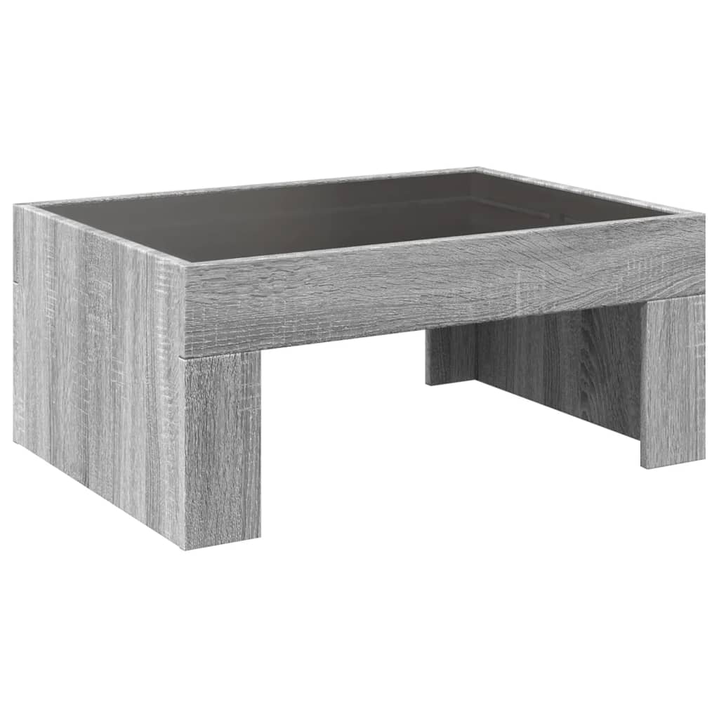 Coffee Table with Infinity LED Grey Sonoma 70x50x30 cm