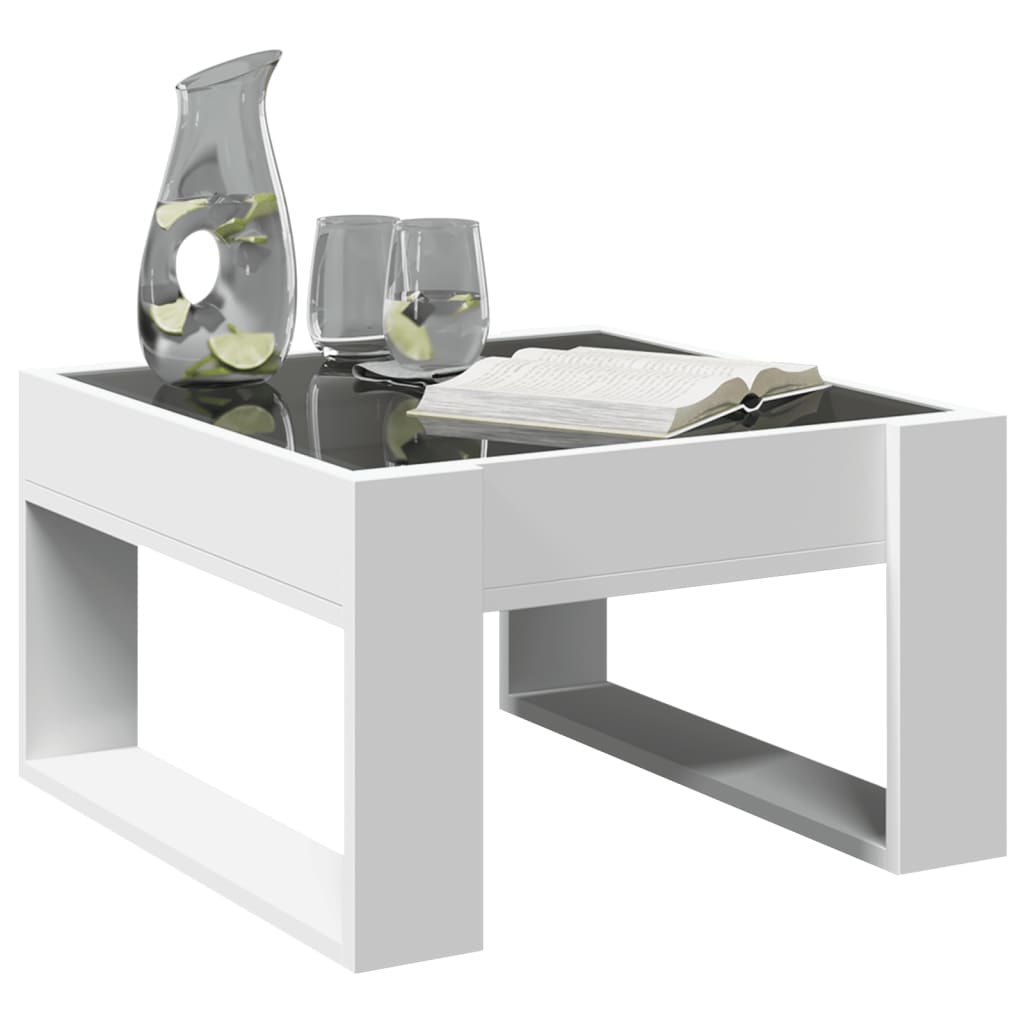 Coffee Table with Infinity LED White 50x53x30 cm