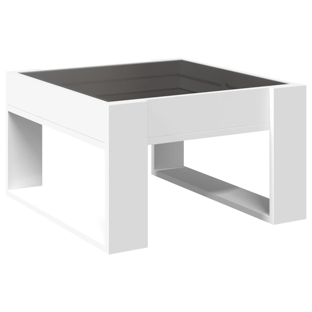 Coffee Table with Infinity LED White 50x53x30 cm