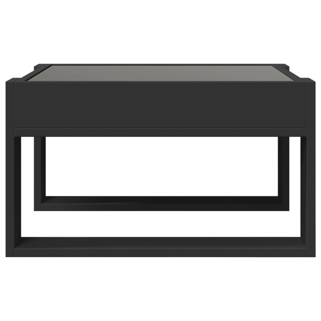 Coffee Table with Infinity LED Black 50x53x30 cm
