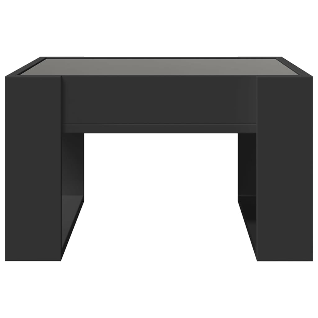 Coffee Table with Infinity LED Black 50x53x30 cm