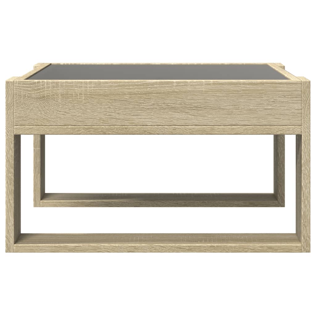 Coffee Table with Infinity LED Sonoma Oak 50x53x30 cm