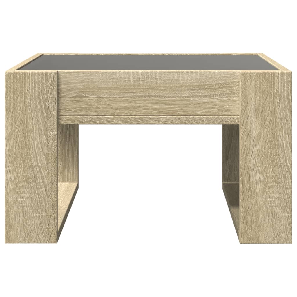 Coffee Table with Infinity LED Sonoma Oak 50x53x30 cm