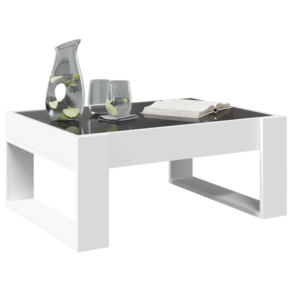 Coffee Table with Infinity LED White 70x53x30 cm
