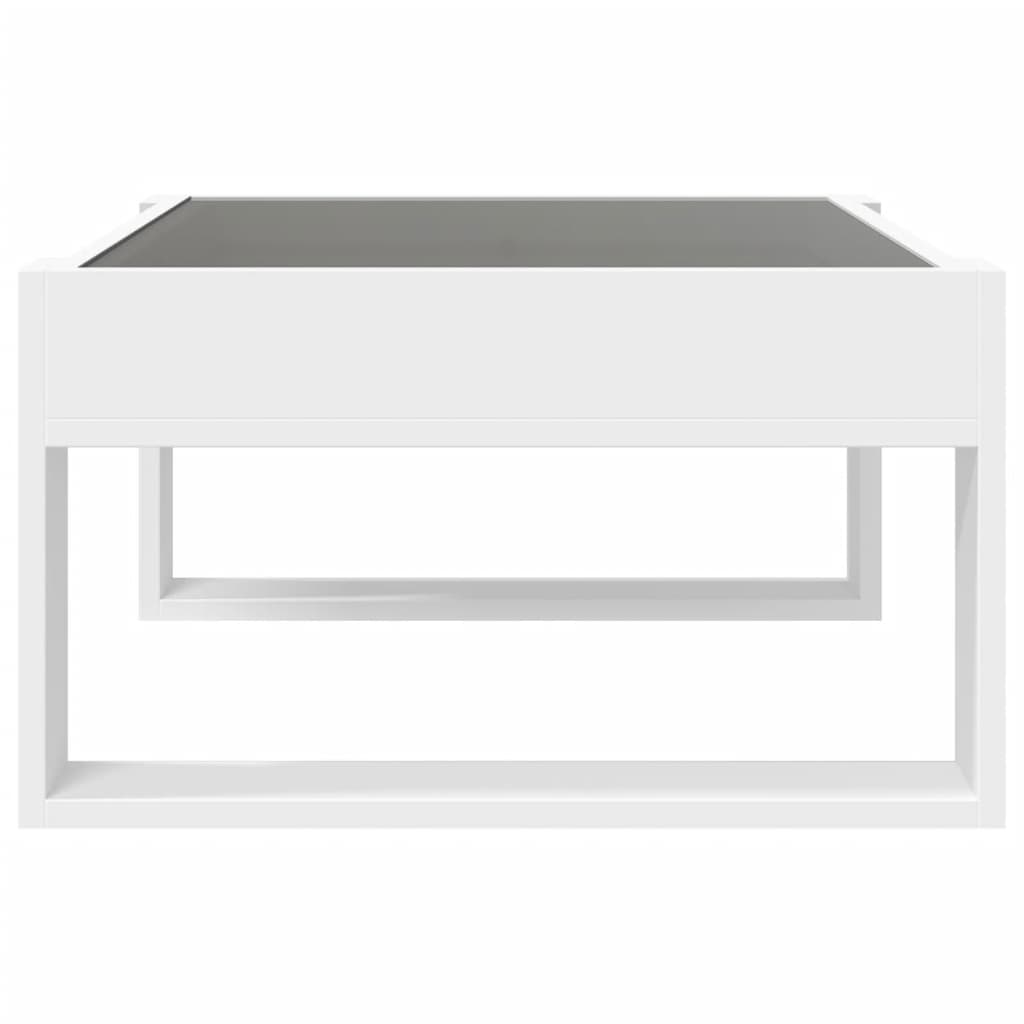 Coffee Table with Infinity LED White 70x53x30 cm