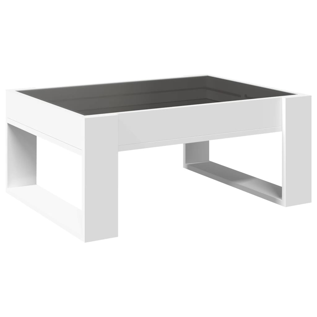 Coffee Table with Infinity LED White 70x53x30 cm