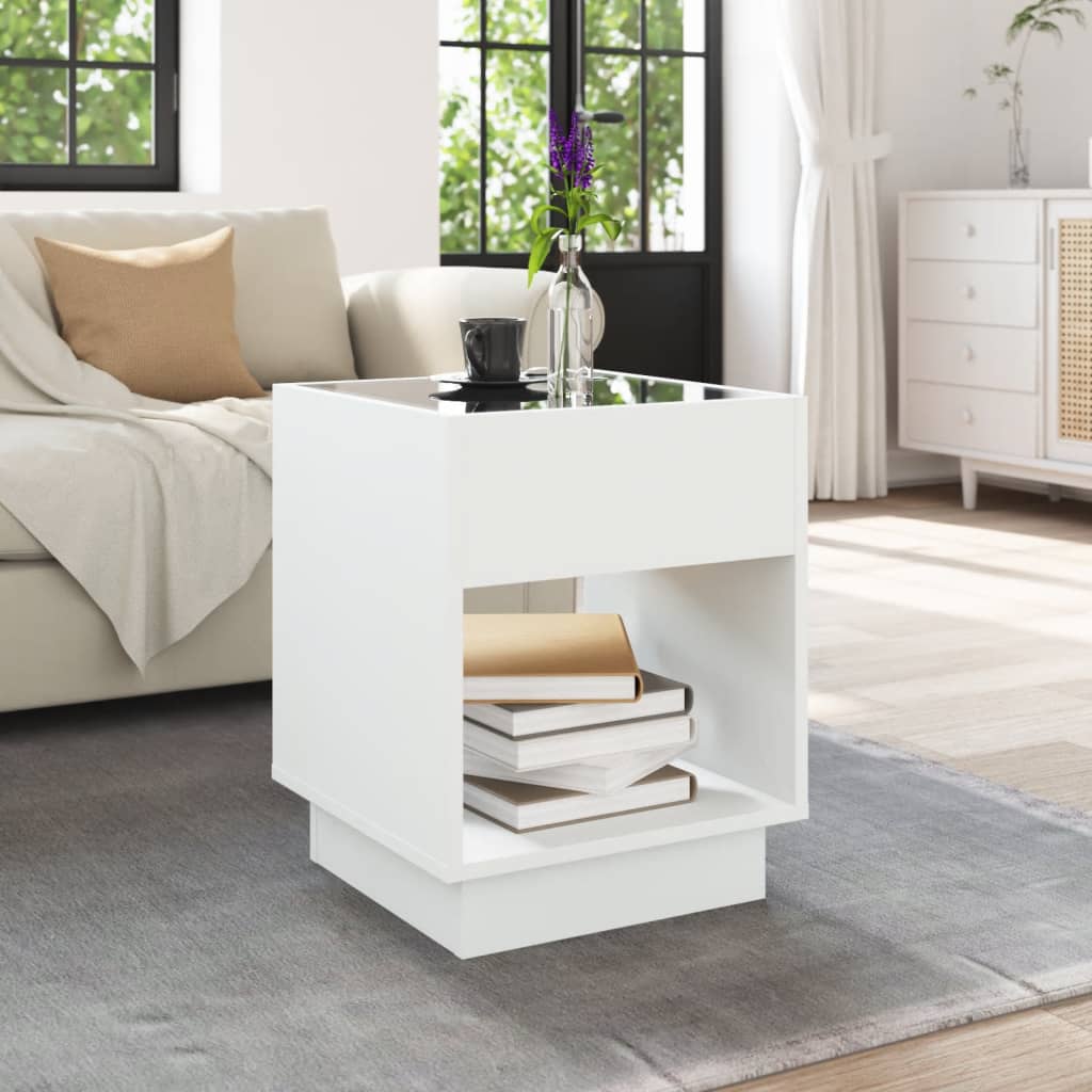 Coffee Table with Infinity LED White 40x40x50 cm