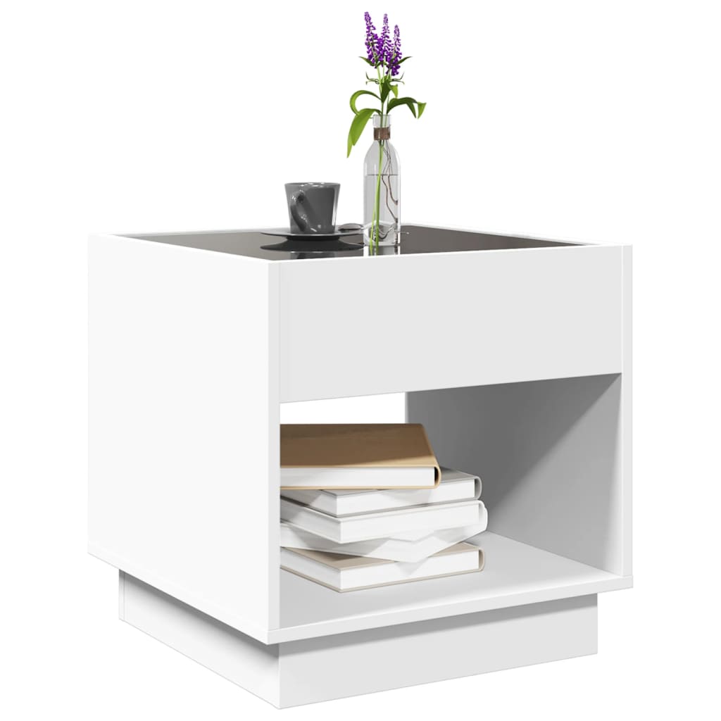 Coffee Table with Infinity LED White 40x40x50 cm