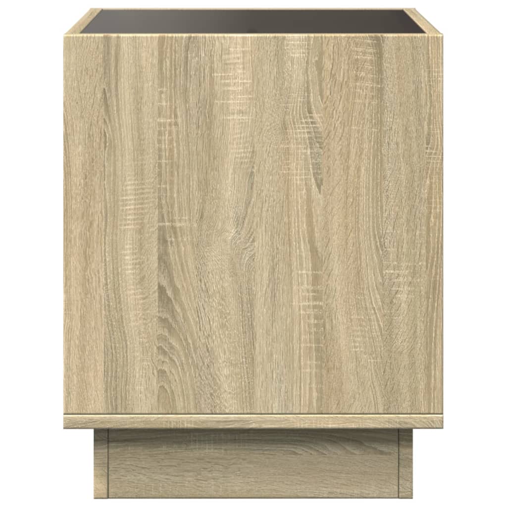 Coffee Table with Infinity LED Sonoma Oak 40x40x50 cm