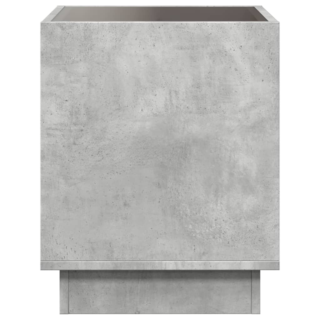Coffee Table with Infinity LED Concrete Grey 40x40x50 cm