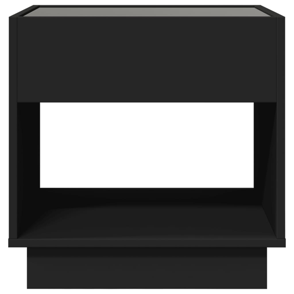 Coffee Table with Infinity LED Black 50x50x50 cm