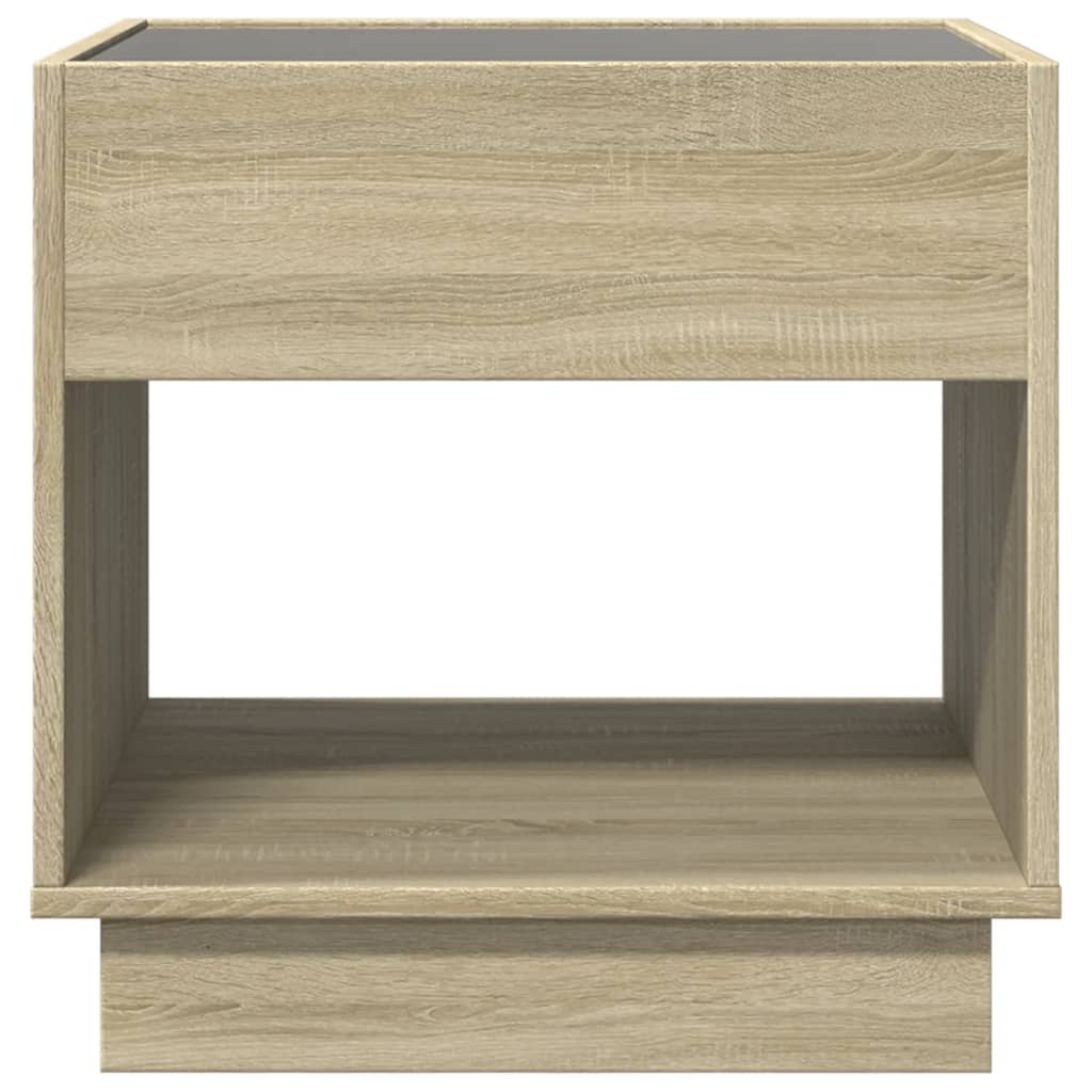 Coffee Table with Infinity LED Sonoma Oak 50x50x50 cm