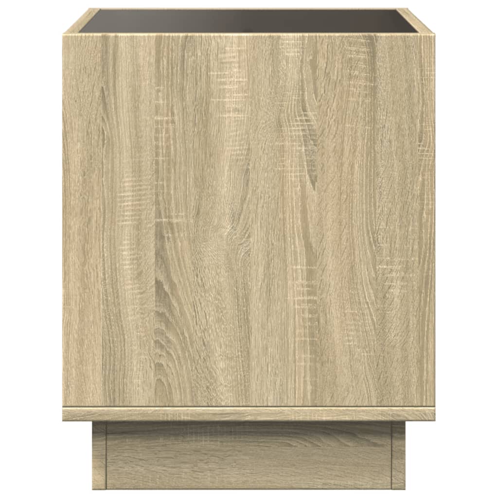 Coffee Table with Infinity LED Sonoma Oak 50x50x50 cm