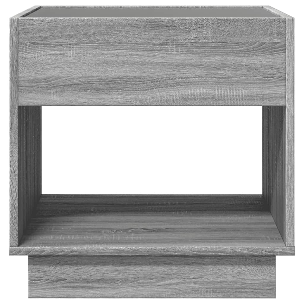 Coffee Table with Infinity LED Grey Sonoma 50x50x50 cm