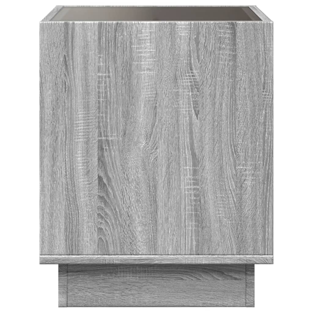 Coffee Table with Infinity LED Grey Sonoma 50x50x50 cm