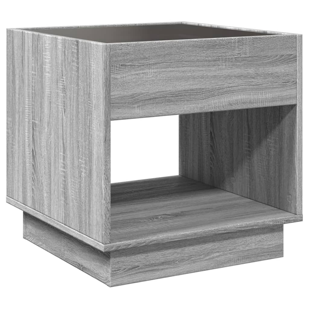 Coffee Table with Infinity LED Grey Sonoma 50x50x50 cm