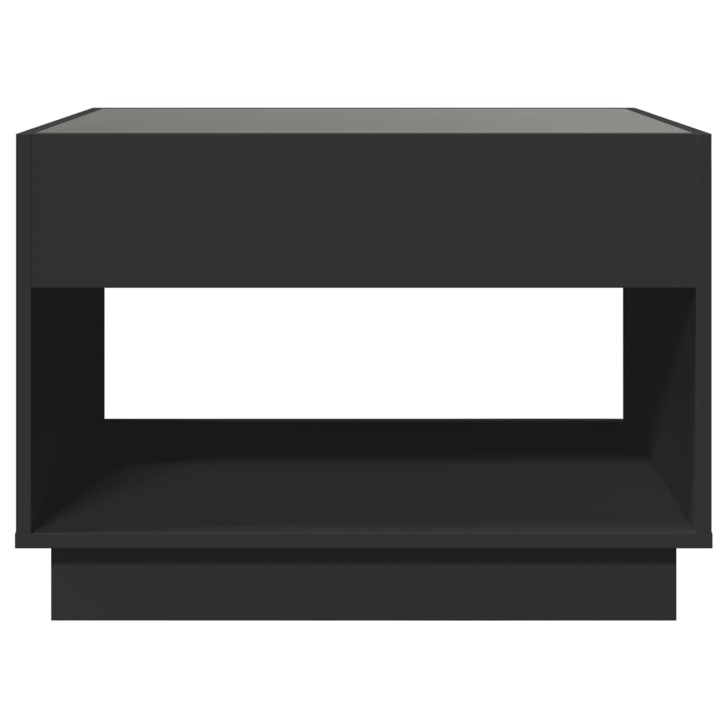 Coffee Table with Infinity LED Black 70x50x50 cm