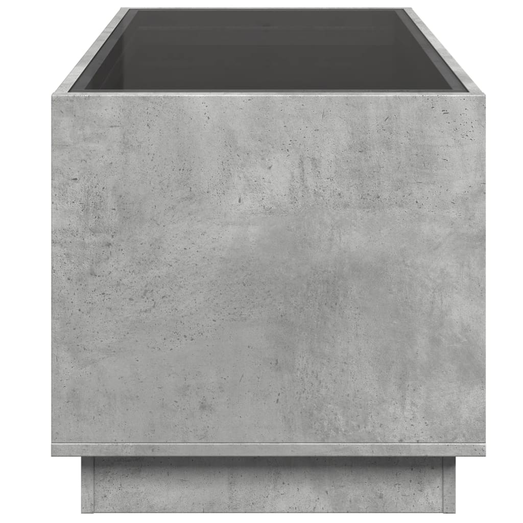 Coffee Table with Infinity LED Concrete Grey 70x50x50 cm