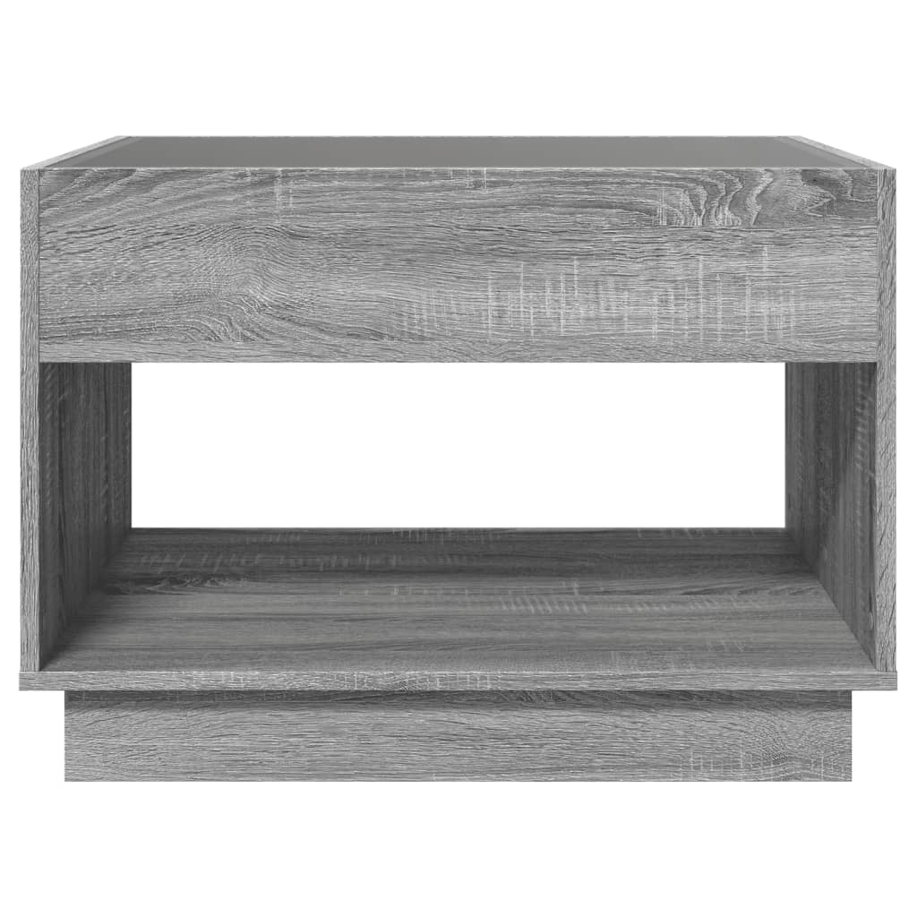 Coffee Table with Infinity LED Grey Sonoma 70x50x50 cm