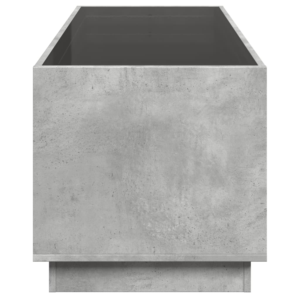 Coffee Table with Infinity LED Concrete Grey 90x50x50 cm