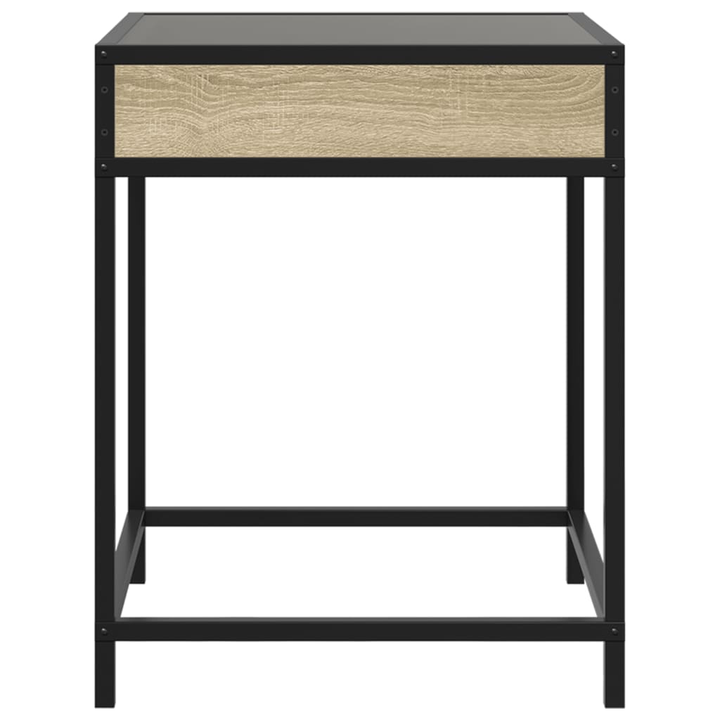 Coffee Table with Infinity LED Sonoma Oak 40x40x51 cm