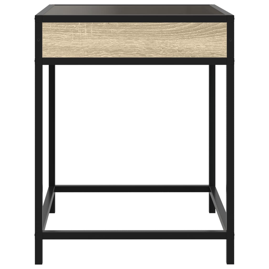 Coffee Table with Infinity LED Sonoma Oak 40x40x51 cm