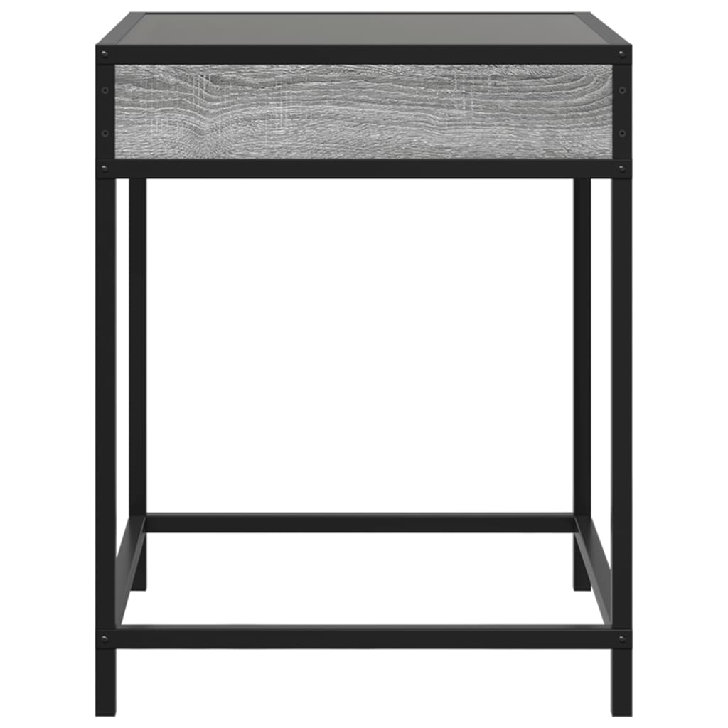 Coffee Table with Infinity LED Grey Sonoma 40x40x51 cm