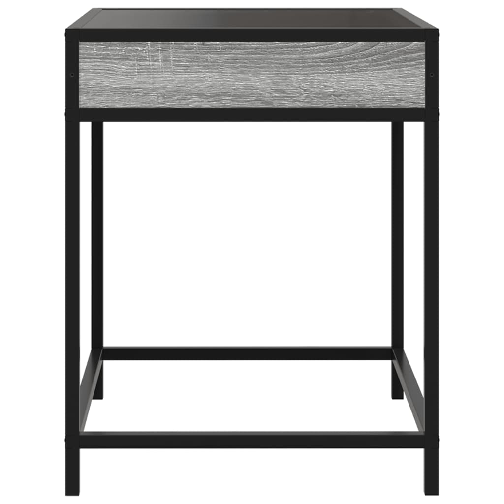 Coffee Table with Infinity LED Grey Sonoma 40x40x51 cm