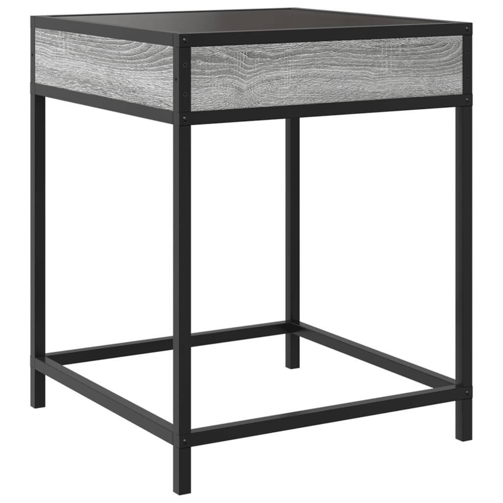 Coffee Table with Infinity LED Grey Sonoma 40x40x51 cm