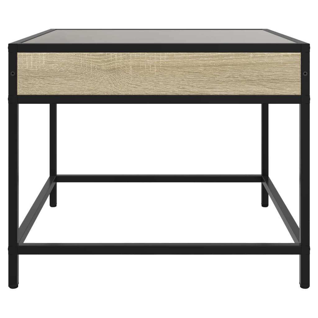 Coffee Table with Infinity LED Sonoma Oak 50x50x41 cm