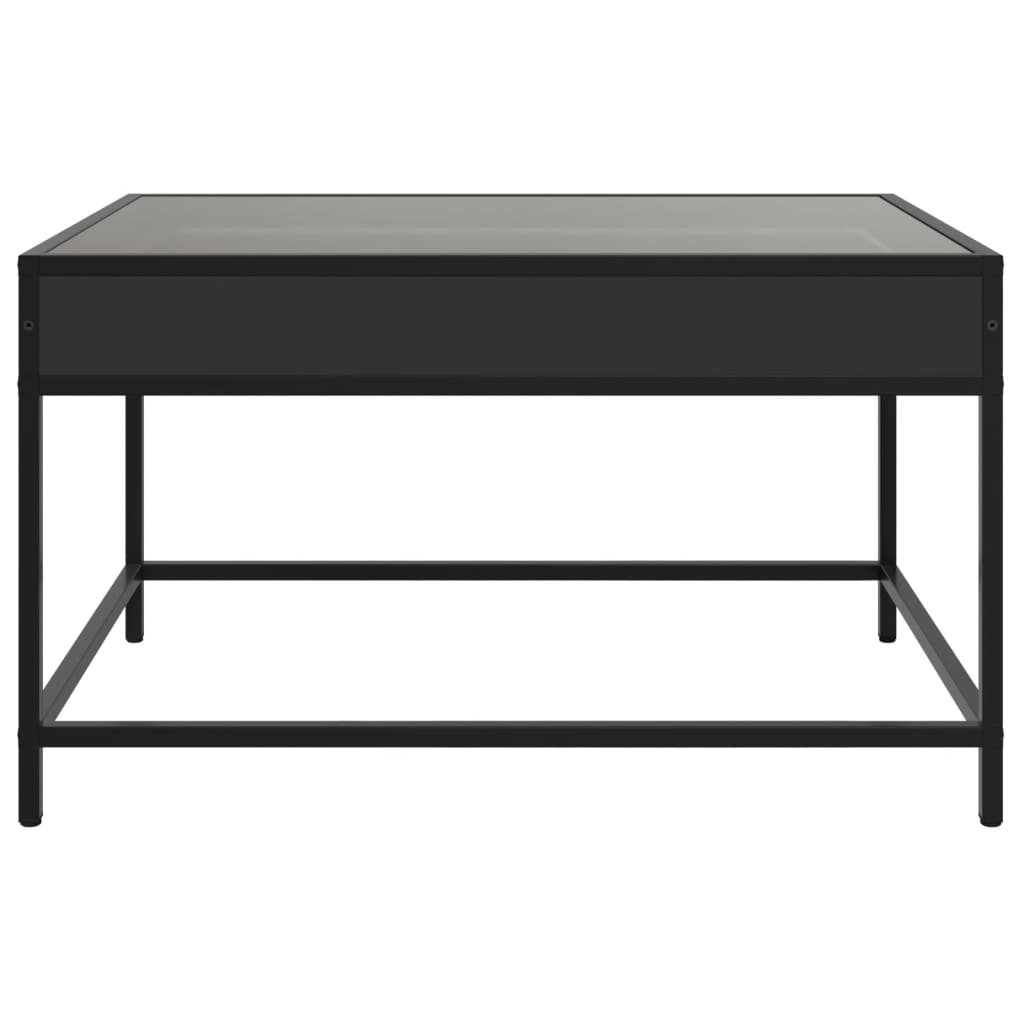Coffee Table with Infinity LED Black 70x50x41 cm
