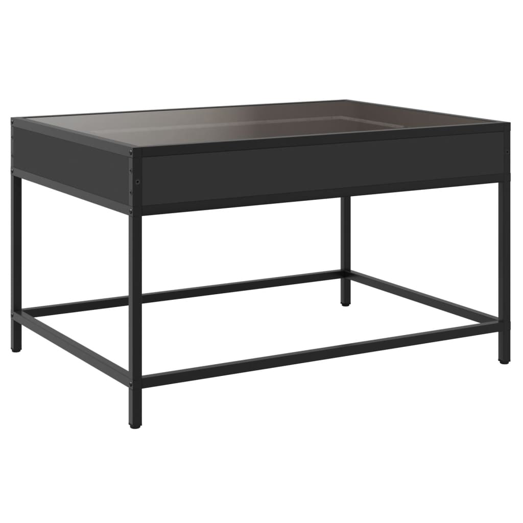 Coffee Table with Infinity LED Black 70x50x41 cm