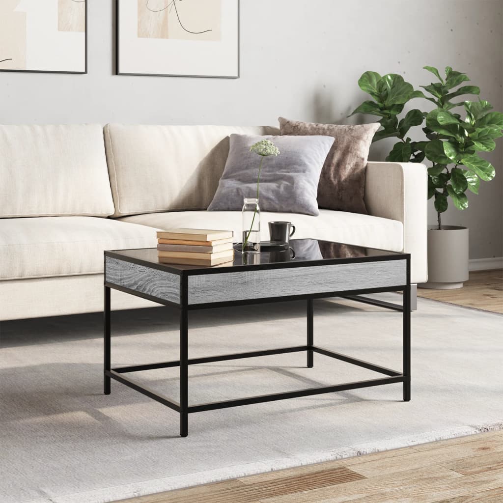 Coffee Table with Infinity LED Grey Sonoma 70x50x41 cm