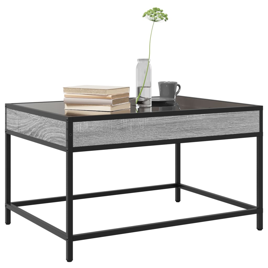 Coffee Table with Infinity LED Grey Sonoma 70x50x41 cm