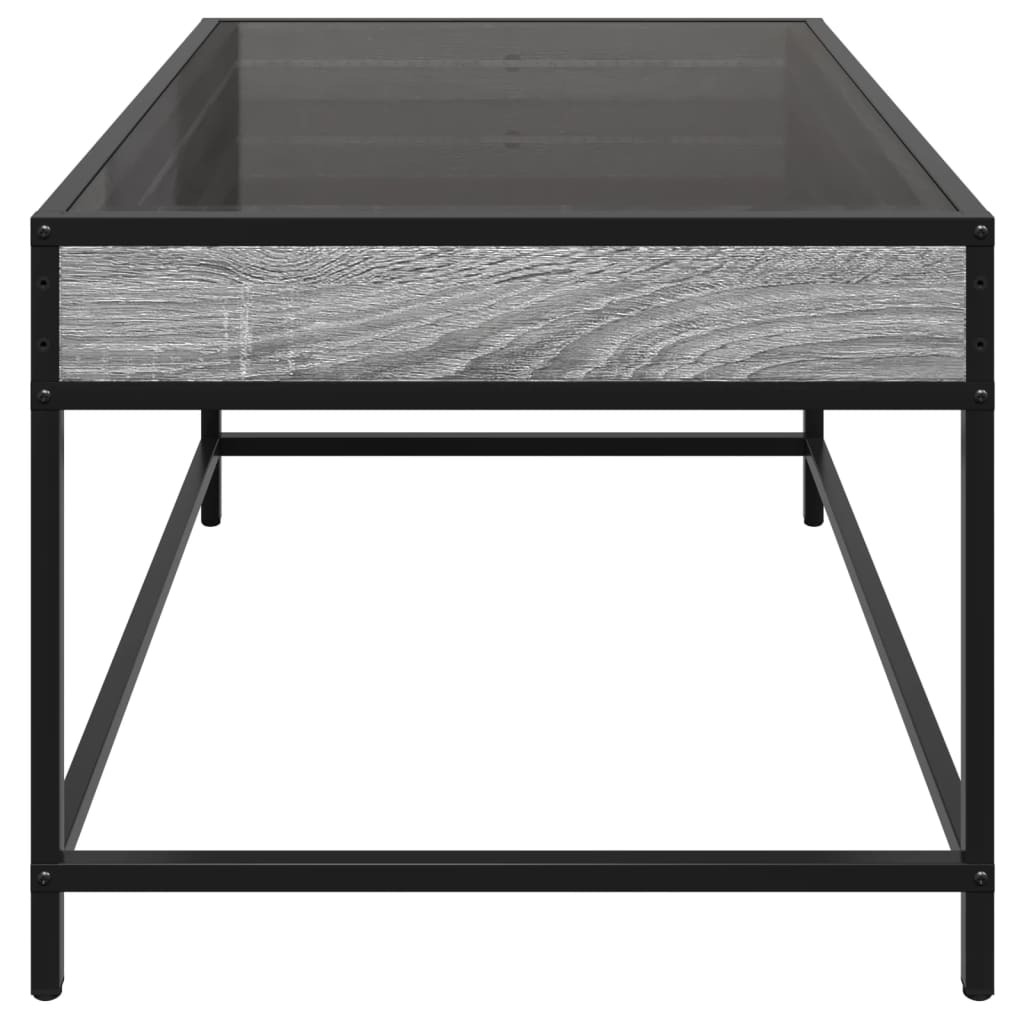 Coffee Table with Infinity LED Grey Sonoma 70x50x41 cm