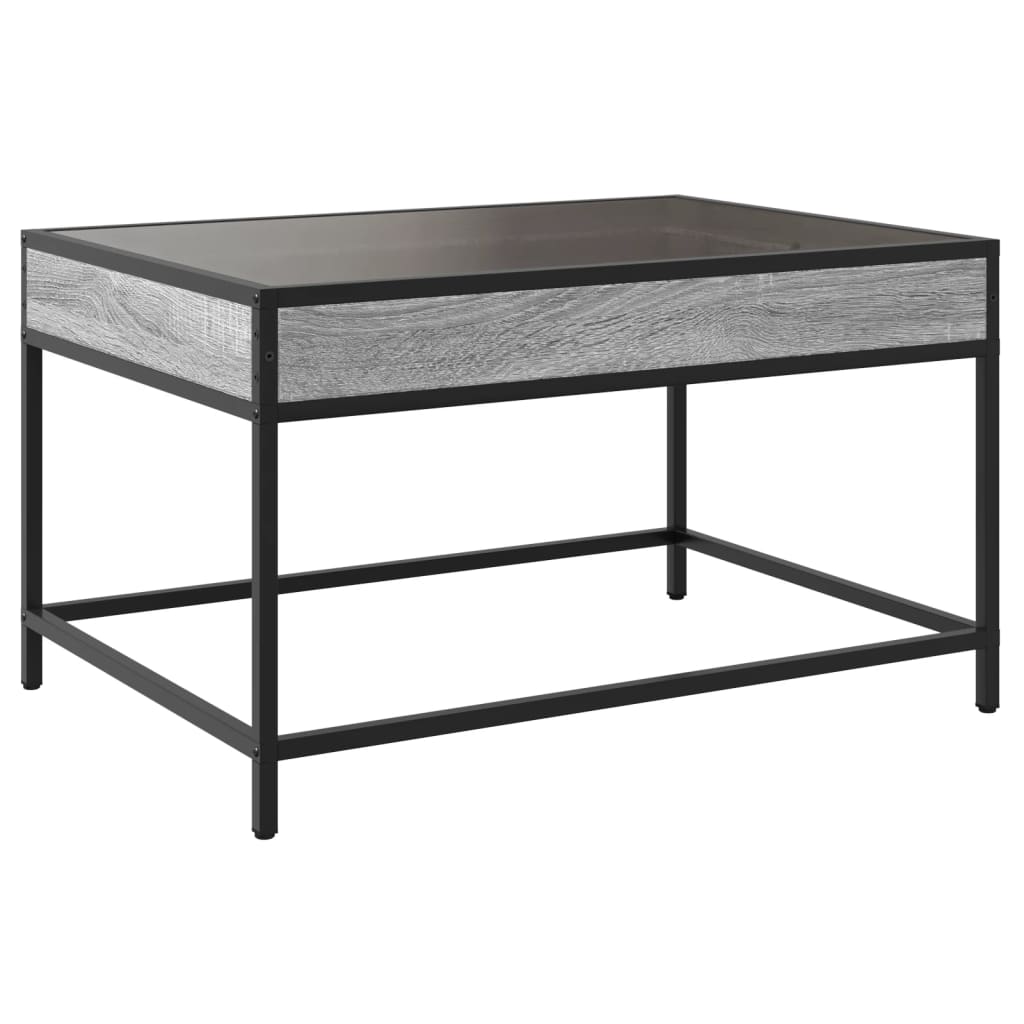 Coffee Table with Infinity LED Grey Sonoma 70x50x41 cm