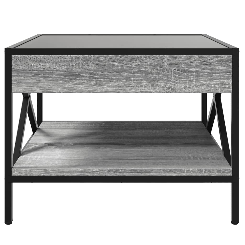 Coffee Table with Infinity LED Grey Sonoma 50x50x38 cm