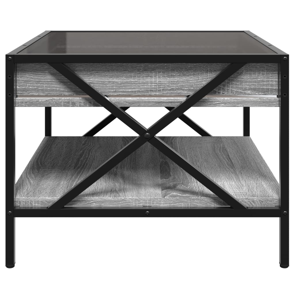 Coffee Table with Infinity LED Grey Sonoma 50x50x38 cm