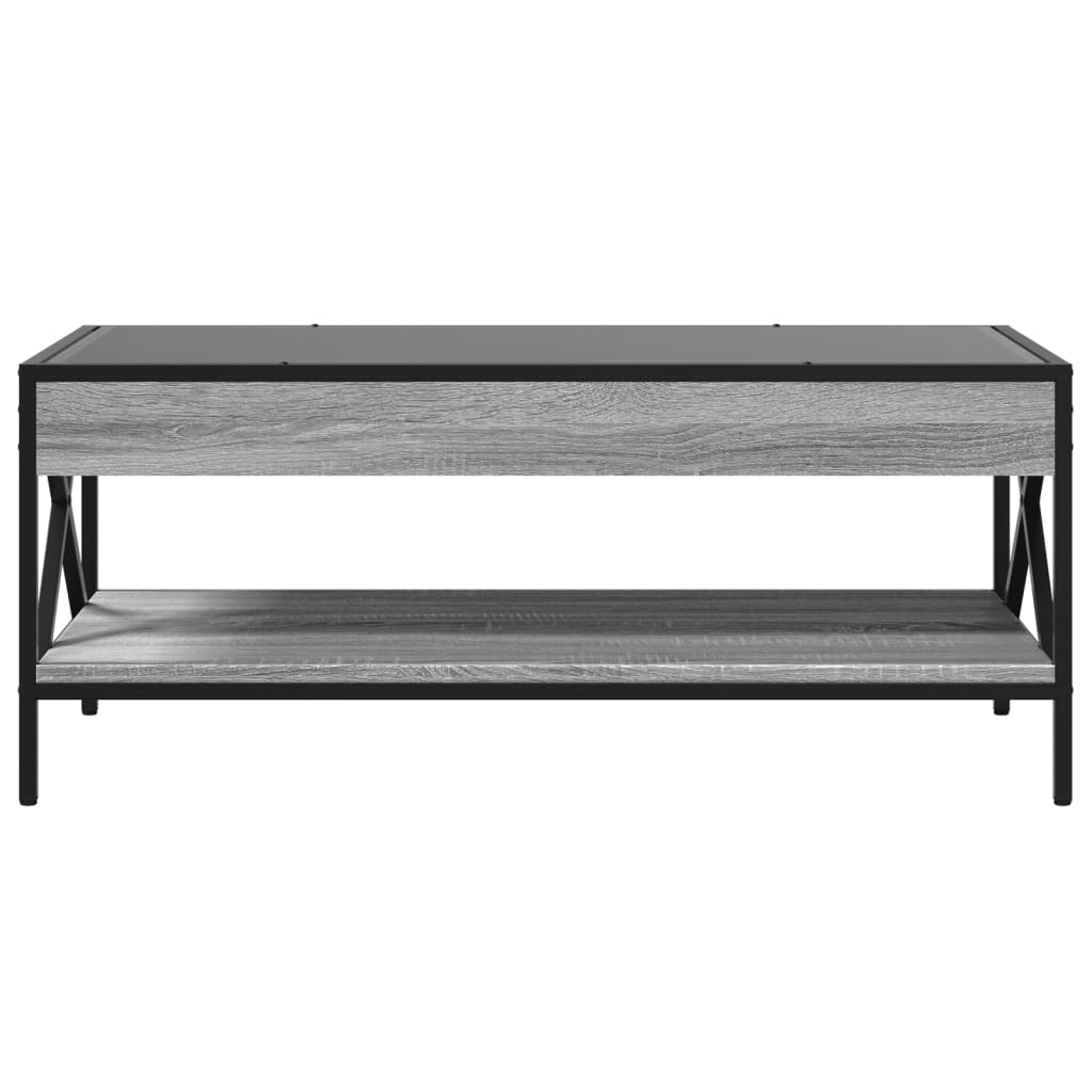 Coffee Table with Infinity LED Grey Sonoma 90x50x38 cm